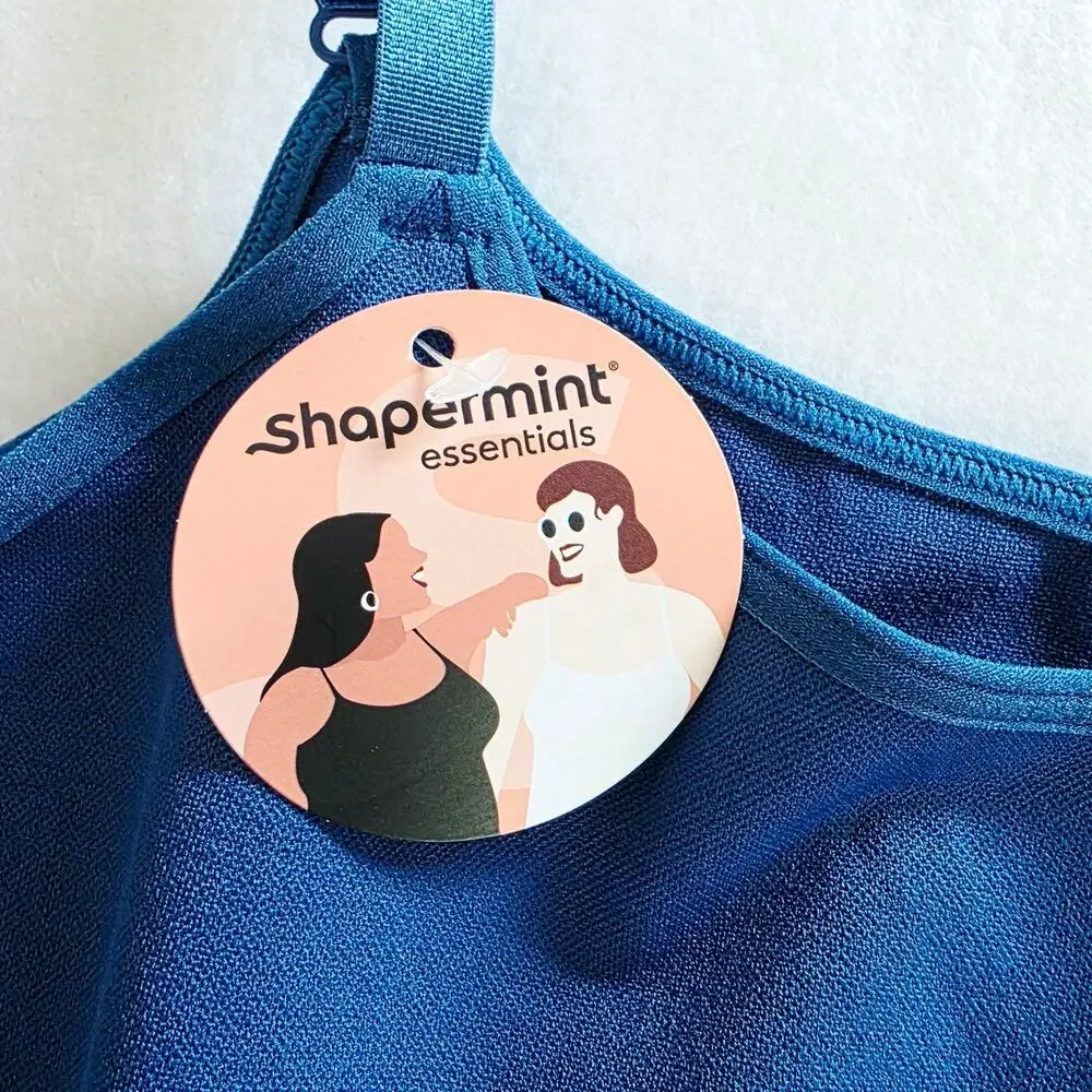 Shapermint Scoop Neck Cami Plus 4XL Blue Seamless Shapewear Seamless Basic